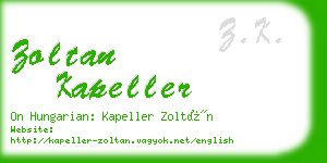 zoltan kapeller business card